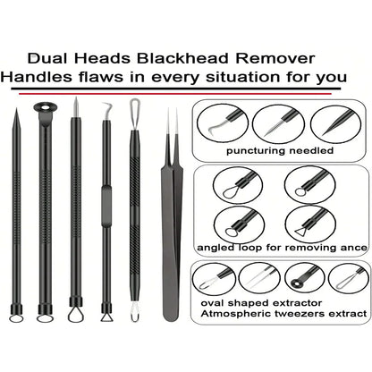 6Pcs Pimple Popper Tool Kit,  Blackhead Remover Acne Needle Tools Set