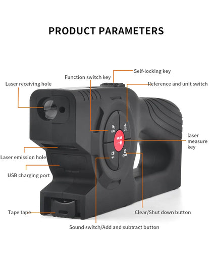 digital display laser distance meter laser tape measure three-in-one