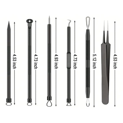 6Pcs Pimple Popper Tool Kit,  Blackhead Remover Acne Needle Tools Set