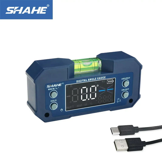 SHAHE Digital Level Inclinometer Dual-axis Electronic Protractor Rechargable Bevel Box